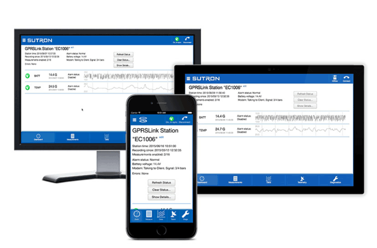 Three interfaces displaying LinkComm software features