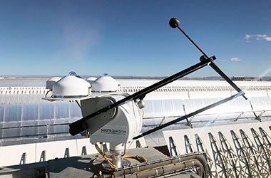 A Kipp & Zonen SOLYS solar tracker mounted in a large-scale installation.