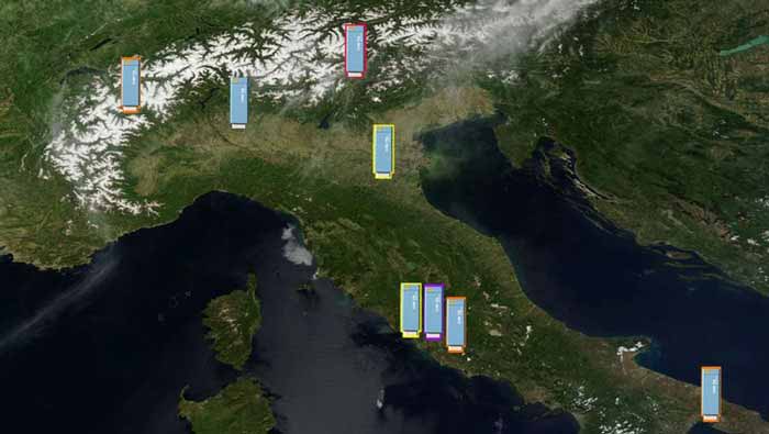 Geographical map of the ALC network ALICEnet