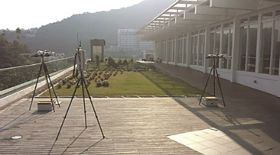 The three CNR4 net radiometers mounted on tripods