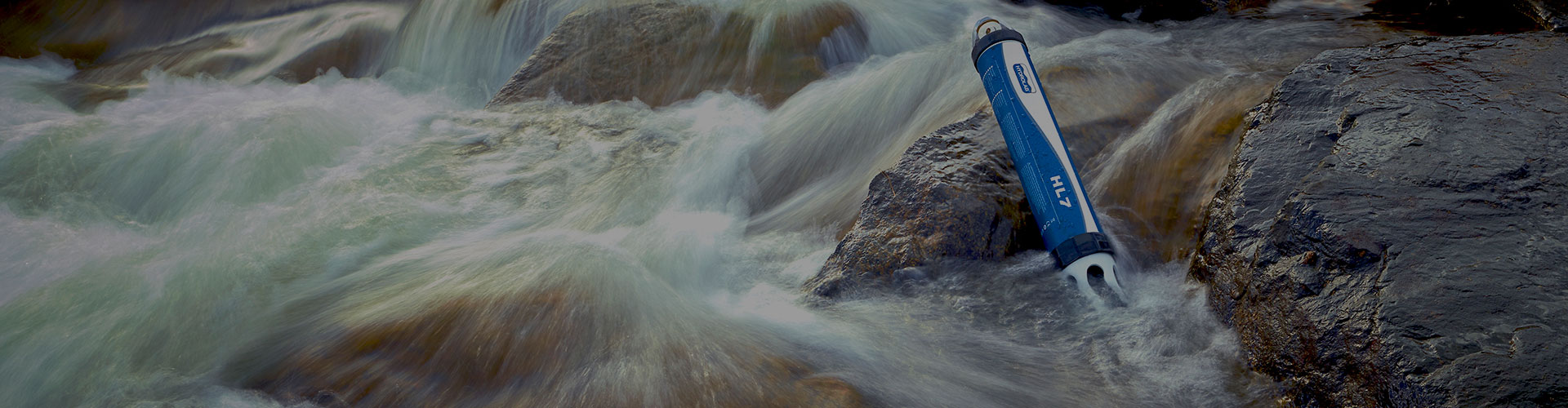 HL7 water quality sonde placed in a flowing stream.